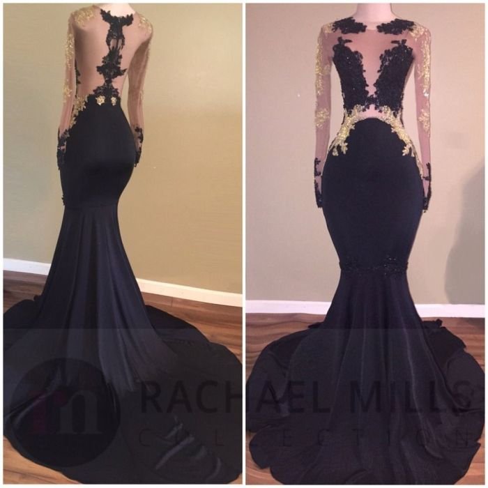 Black and gold prom dresses near me