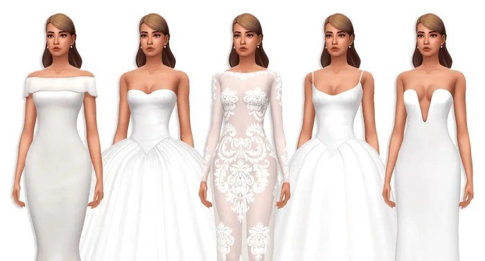 The sims 4 wedding dresses