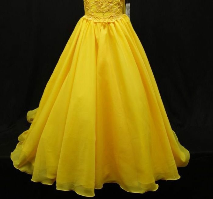 Yellow pageant dresses