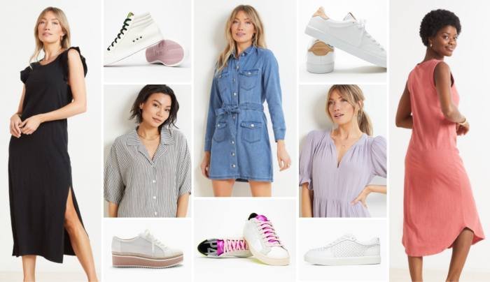 Shirt dresses with sneakers