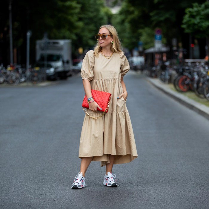 Shirt dresses with sneakers