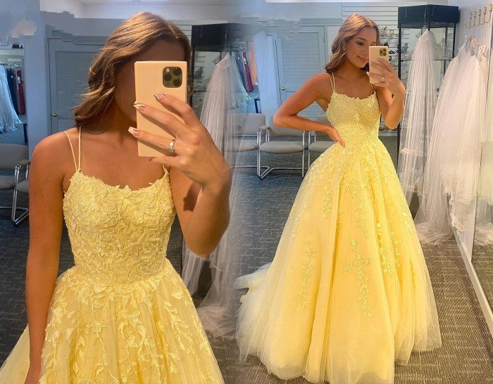 Short yellow prom dresses