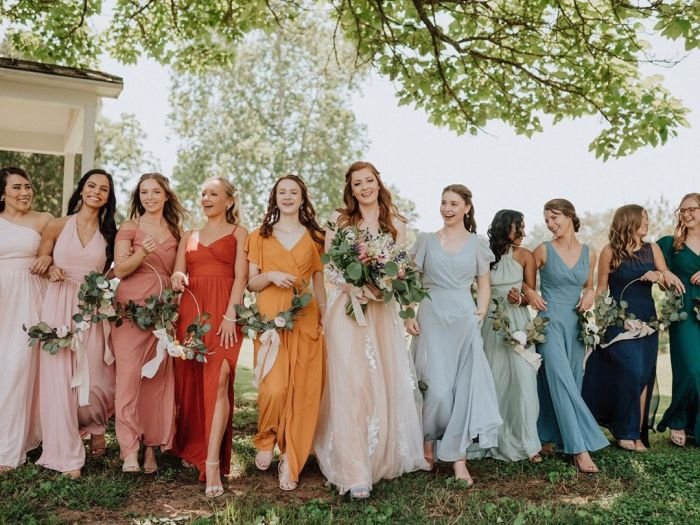 Bridesmaid spring bridesmaids rust