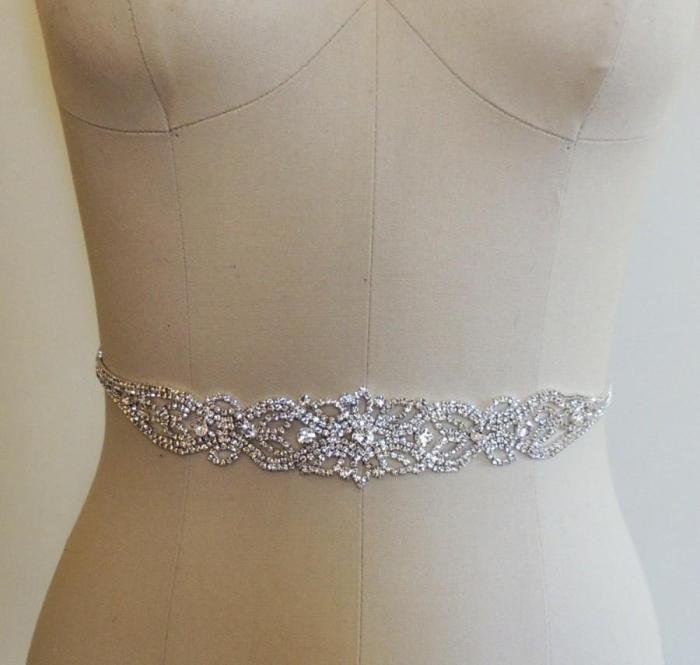 Wedding dresses with gold belt